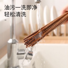 美丽雅 鸡翅木筷子无漆无蜡5双长25cm防滑耐高温87187