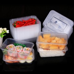 美丽雅带盖一次性圆形餐盒 750ml*50套 HC077010 6923074077010
