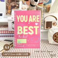 魔卡MOKA 复古笔记本可拆卸活页本A5*2本  B0108 you are best-藏青/ you are best-玫红/you are best-天蓝/北斗七星-粉色 可选下单备注类型