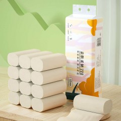 竹叶情 竹浆本色实芯卷纸110*110*4层*25g*12卷 ZYQ-51015 6975931051015