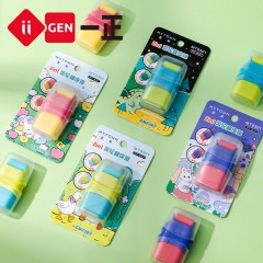 一正  滚轮橡皮擦小学生儿童创意卡通滚轮擦 MT9301森林的颜色*2块 颜色随机发
