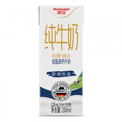 德亚 欧洲优选低脂高钙牛奶200ml*12（礼盒）3200698新旧包装随机发 3201608