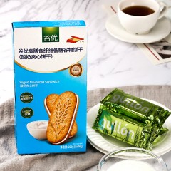 谷优 高膳食纤维谷物饼干(酸奶夹心饼干)220g*3
