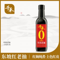 千禾 东坡红特级老抽酱油500ml+5°白醋500ml 6928312900105