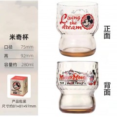 石塚硝子aderia 卡通复古玻璃杯锤目果汁冷饮杯米奇C-1677/米妮C-1678/唐老鸭C-1679/布鲁托C-1680 可选下单备注类型