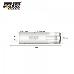 雷摄 256GB Type-C USB3.0 手机电脑二合一U盘 LSUP3 银色 双接口手机电脑通用车载高速优盘6959450227496