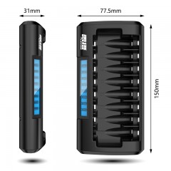 雷摄  LS-C818A(黑色)八槽智能液晶显示快速充电套装(8节5号2700毫安充电电池+8槽充电器）