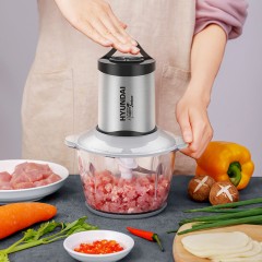 HYUNDAI碎肉机绞肉机PY-37932黑色+不锈钢颜色1.8L容量6923461708503