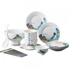 唯都国风千里江山餐具32头W-CJ3321（