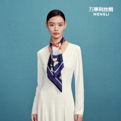 万事利丝巾大方巾扇解人意  藏青 / 粉色 / 红色可选 下单备注颜色