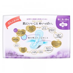 花王 乐而雅F透气棉柔纤巧特长日用25cm护翼型卫生巾17片4901301378422