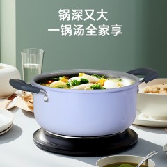 炊大皇 匠紫系列麦饭石汤锅22cm JZ22TG 6921761851585