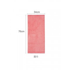 多样屋  莫兰迪抗菌全棉无捻方巾 34*76cm*2条 桃粉/米色/水蓝 可选 下单备注颜色