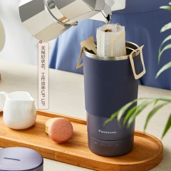 松下（Panasonic）电水壶 烧水壶便携式家用旅行烧水杯 随行冲奶泡茶办公室养生保温杯NC-K501ASQ 蓝色