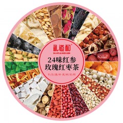 礼道和24味红参玫瑰红枣茶520g  6976559260308