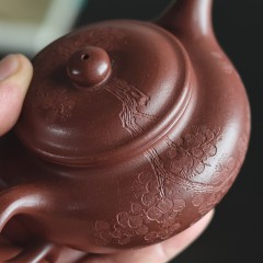 梵匠 家藏红棕紫泥 刻梅仿古  200cc
