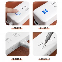MiNEJONi/茁泥  USB排插U82 插座 白色   6975806510166 偏远另加运费