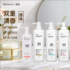 润佑氨基酸洗发水750ml+氨基酸沐浴露750ml+小麦蛋白护发素500ml+烟酰胺身体乳300ml-YA006