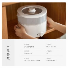 olayks.立时2L电火锅（带笼）陶白OLK-01-06 DZG00503