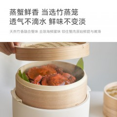 olayks.立时2L竹笼电蒸锅-3层-陶白OLK-03-02A DZG03004