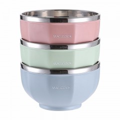 美厨304不锈钢炫彩碗三件套12CM MCWA853