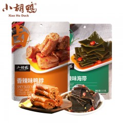 小胡鸭卤味休闲零食组合二 (鸭脖+海带片)