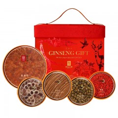 长白山人参   五福礼盒-红参片60g+鹿茸片25g+灵芝片15g+枸杞50g+铁皮石斛50g   6970044564384