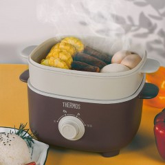 膳魔师（THERMOS） 多功能电火锅电煮锅EHA-4333A（带蒸笼）6926497382662