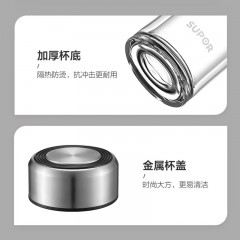 苏泊尔（SUPOR）玻璃杯双层商务办公车载水杯男高档泡茶杯子 耐热杯330ml KC33JZ10  6950885596980