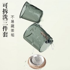 苏泊尔（SUPOR）玻璃茶水杯茶水分离泡茶杯加厚耐热办公室茶道杯茶具喝茶把手杯子 【316不锈钢内盖】壶嘴款470ml  KCG47AW10 6950885528073