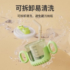 婴侍卫 儿童小鳄鱼吸管水杯300ml 刻度学饮杯 防摔耐热牛奶杯 R1927 6955702825281 新疆、西藏 另加收运费