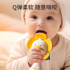 婴侍卫 宝宝太阳花萌鸭牙胶沙锤  可啃咬听力抓握训练摇铃玩具 BT0032 6955702825014 新疆、西藏 另加收运费