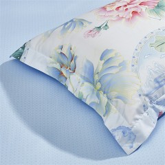 富安娜 磨毛印花抗菌四件套 江南芙蕖 203*229cm