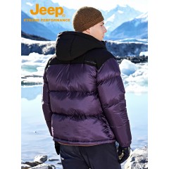 Jeep吉普连帽羽绒服冬季白鸭绒保暖防寒服 J442074755 鹿棕色/暗夜紫/咖啡色 XS-4XL 6957642669079