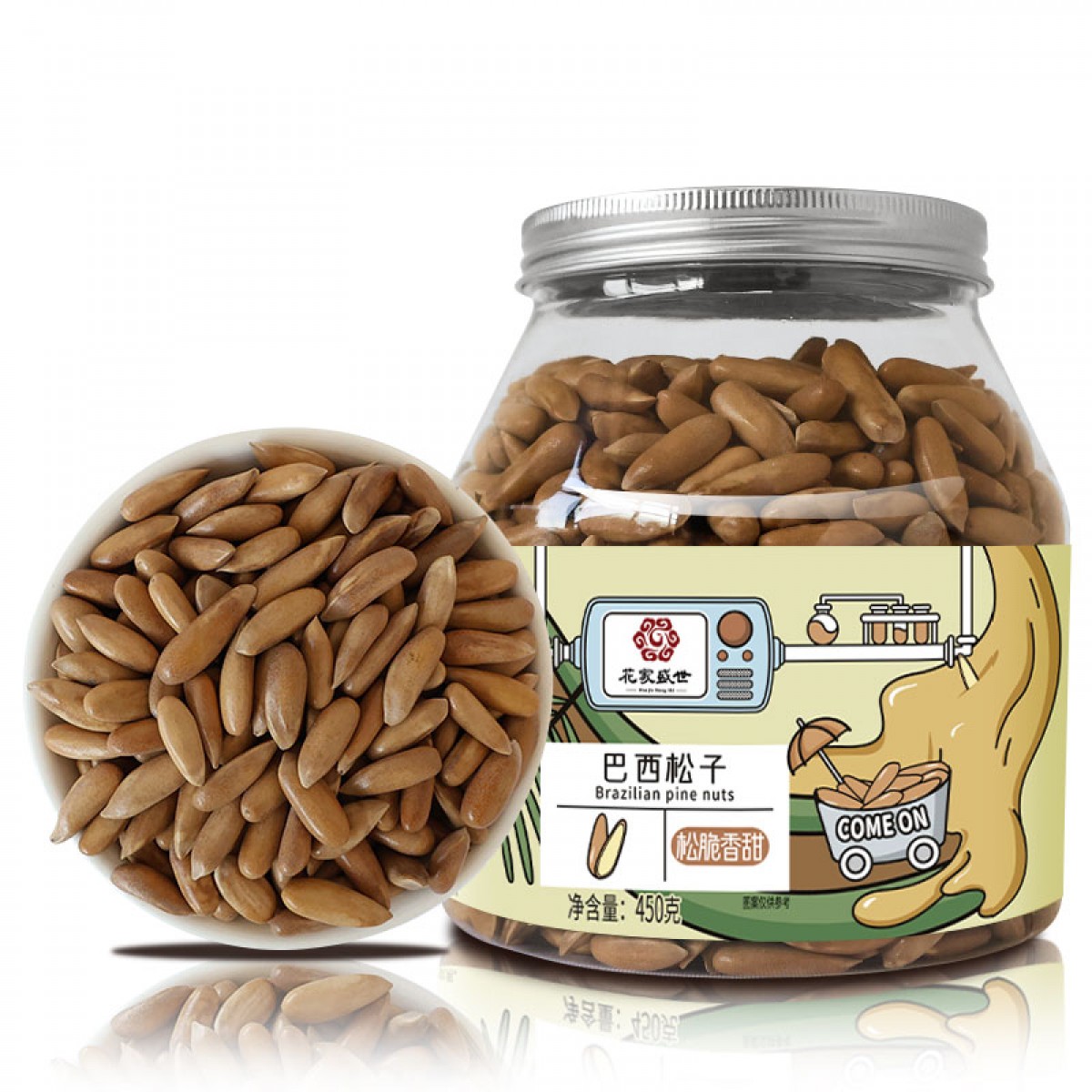 花家盛世 巴西松子450g圆罐装HWSZ450    6978252345139