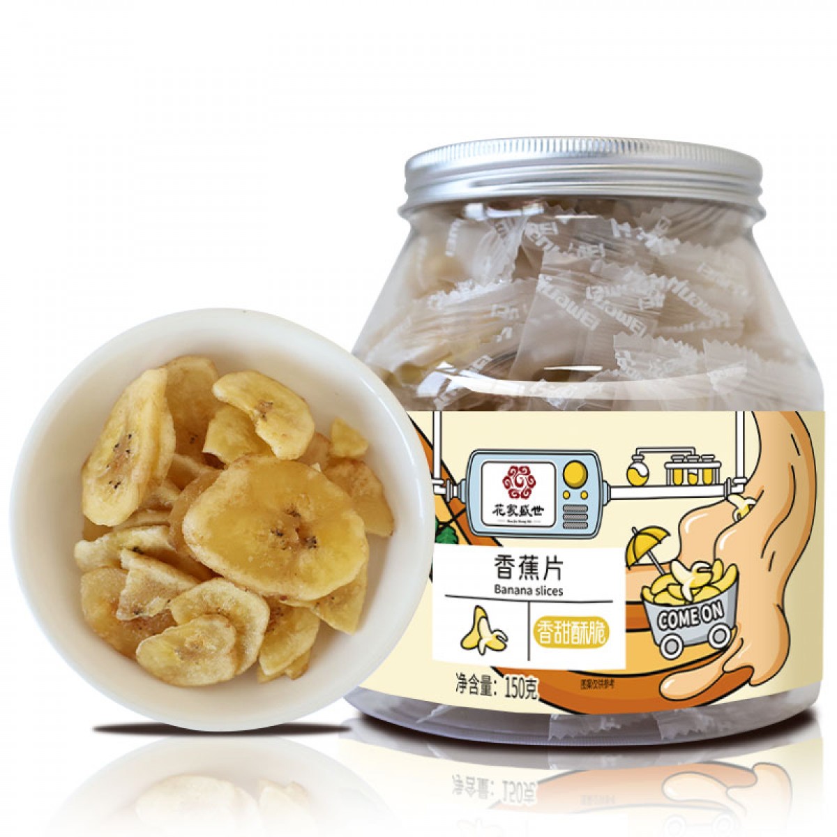 花家盛世 香蕉片150g圆罐装HWXJ150    6978252345290