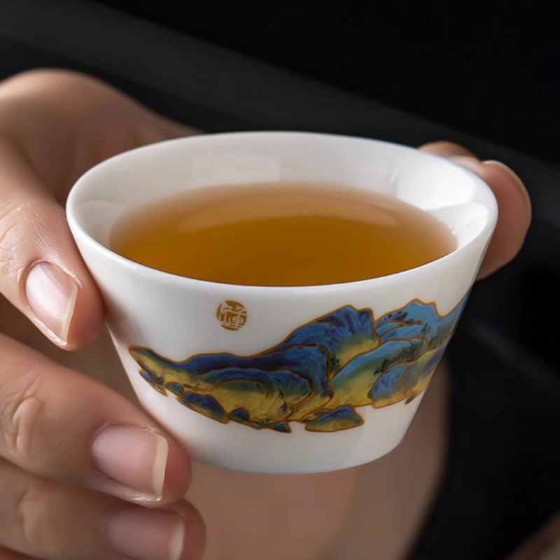 J-普区包邮-吉华湖夏茶具礼盒装 吉华湖夏旅行功夫茶具4件套 老款