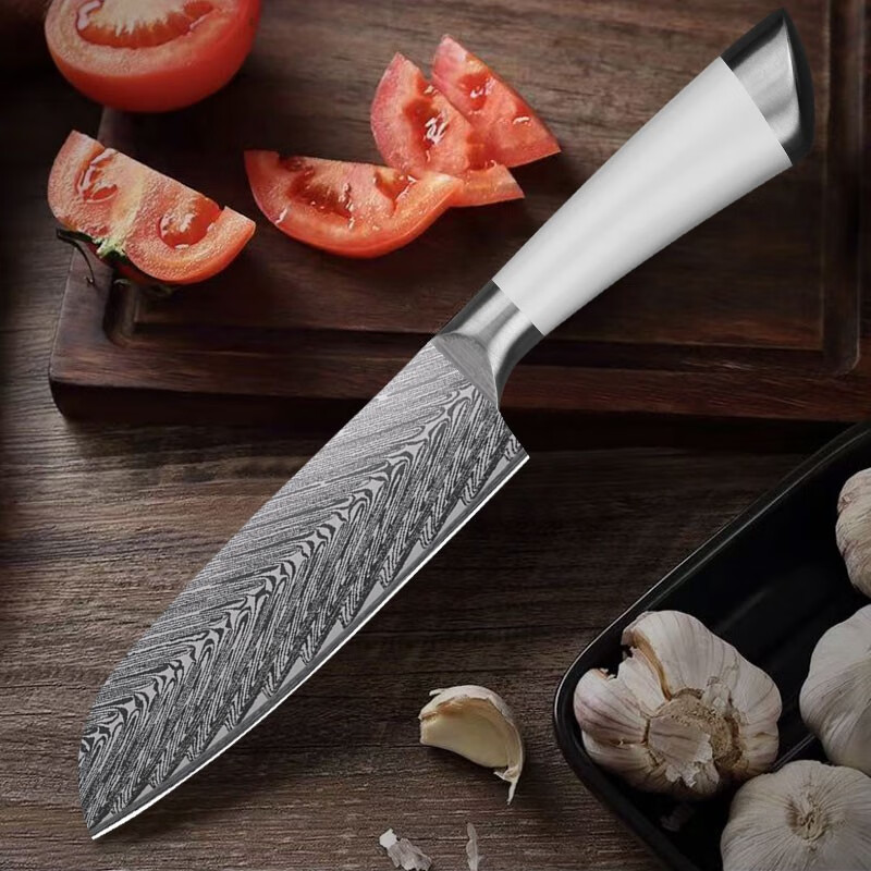 盘师傅星光刀具六件套【切片刀&middot;砍骨刀&middot;厨师刀&middot;鸡骨刀&middot;磨刀棒&middot;底座】PSF-580 