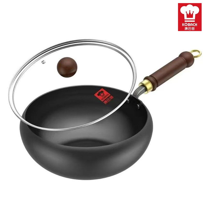 J-康巴赫多功能炒锅  健康0涂层 氮化工艺一锅多用 煎炒煮炸 网红款匠心大肚锅 24cm轻量化锅身  精美彩盒装   送父母送朋友  LPB-C24JX 