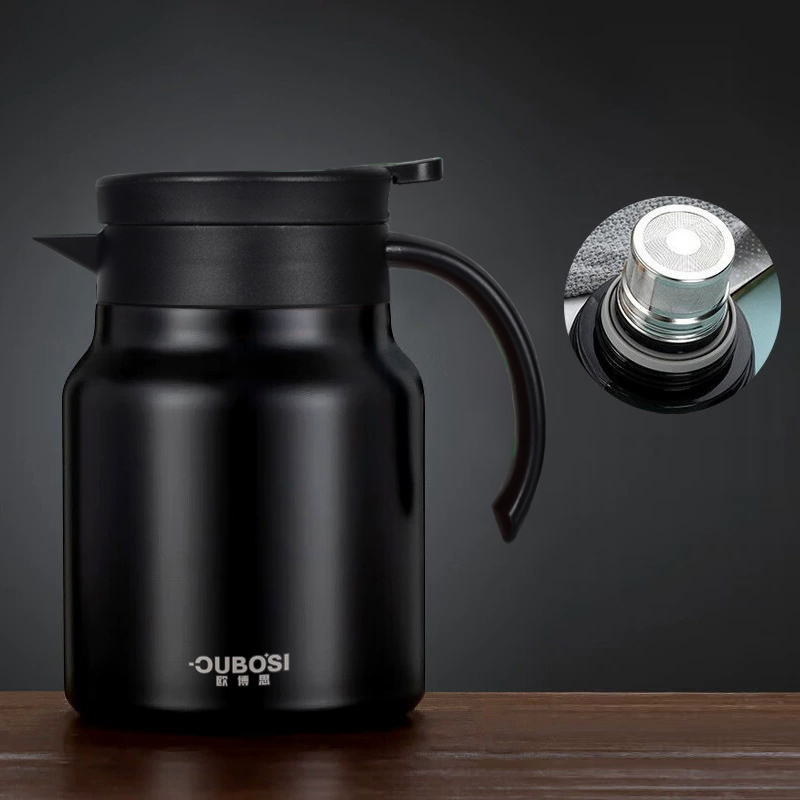 J-欧博思 茶水分离温显焖茶壶泡茶壶 316不锈钢保温壶 内胆带滤网 箱规：30只/箱 黑色
