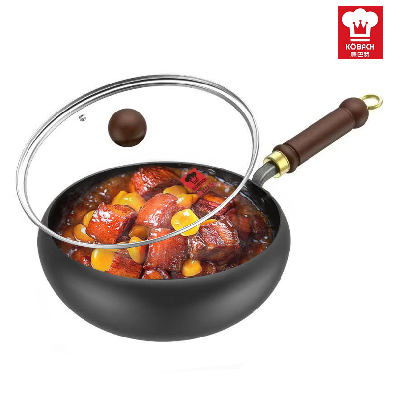 J-康巴赫多功能炒锅  健康0涂层 氮化工艺一锅多用 煎炒煮炸 网红款匠心大肚锅 24cm轻量化锅身  精美彩盒装   送父母送朋友  LPB-C24JX 