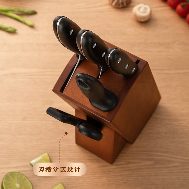 J-张小泉锋澜系列套装刀具六件套 厨房刀具  家用切菜刀 斩切刀 水果刀 剪刀 精美彩盒装 D300321 