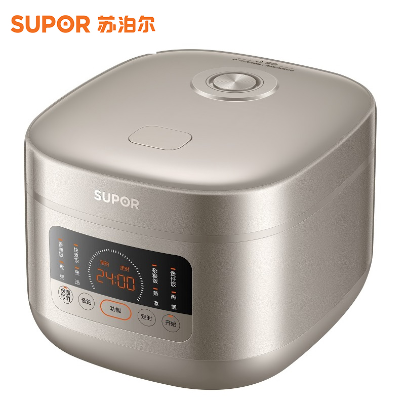 《J-热评1000+》苏泊尔SUPOR豪华智能电饭煲4L圆厚釜触控智能家用多功能电饭煲香槟金 SF40FC3004 