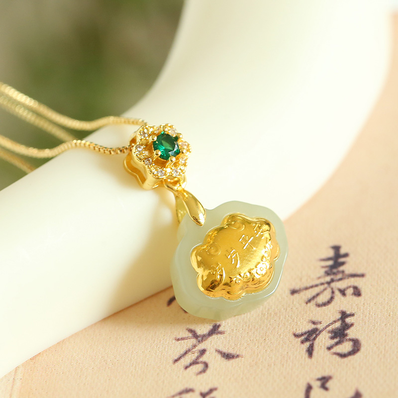 中国黄金 和田玉若方吊坠TGD989和田白玉925银/玉平安瑞吊坠TGD791和田玉吊坠《证书+吊牌+质保单+礼盒+手提袋》更多款式搜索【中国黄金】赠送1K合金链子 链子为赠品不包售后 若方TGD989