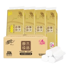 清风原木金装无芯卷纸4层100克*10卷/提4提一箱B01BAMJE/51010567码6922266450853