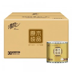 清风敦煌文创原木纯品系列4层加厚纸巾110g/卷30卷/箱6922266490422A20ADH