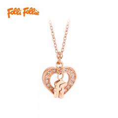 FolliFollie 爱心镂空镶钻时尚项链 (3N16T022RC) 5205340484793 偏远加运费