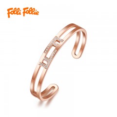 FolliFollie 轻奢时尚潮流璀璨F椭圆手环 (3B20T010RC) 5205340304206 偏远加运费