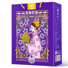 宫粮亚麻籽油礼盒500ml*2瓶