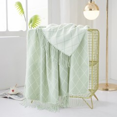 唐纳围巾披肩两用毯-茶绿TN-BK23027尺寸127*152cm